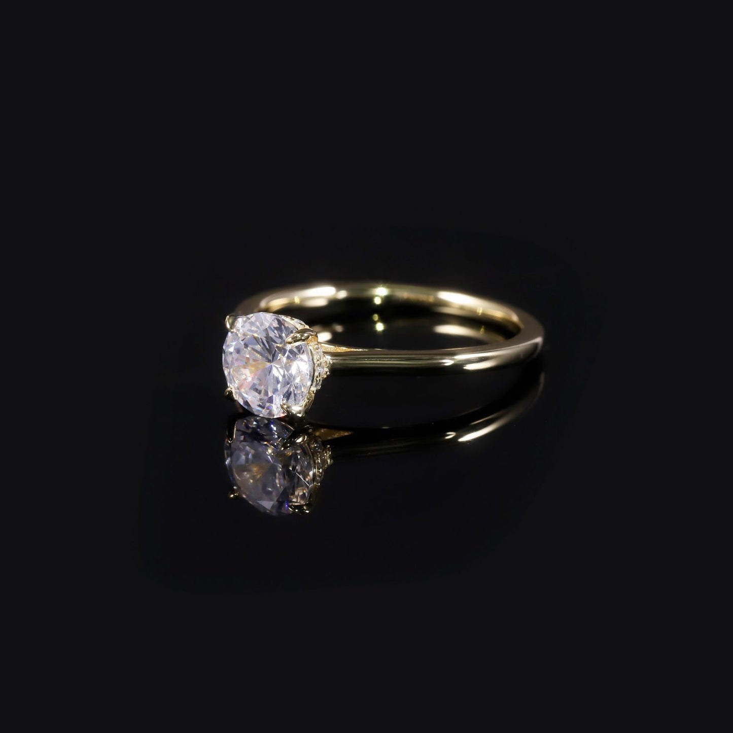 Solid Gold Queen Aurora Solitaire-Lab Diamond