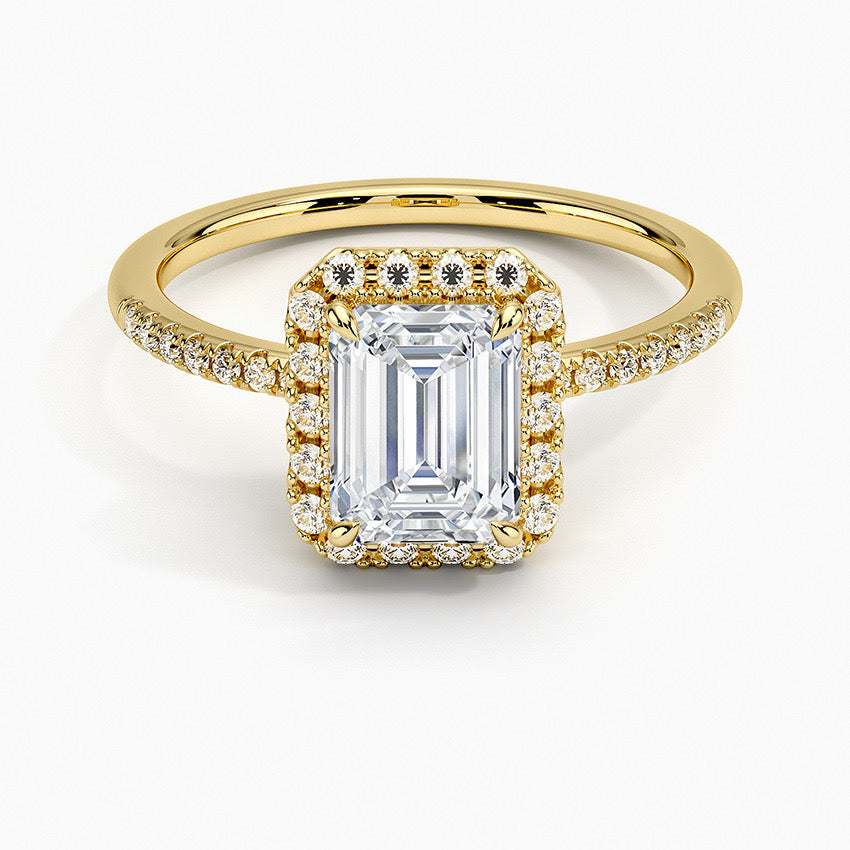 Queen Sophia-Emerald Halo Pavé