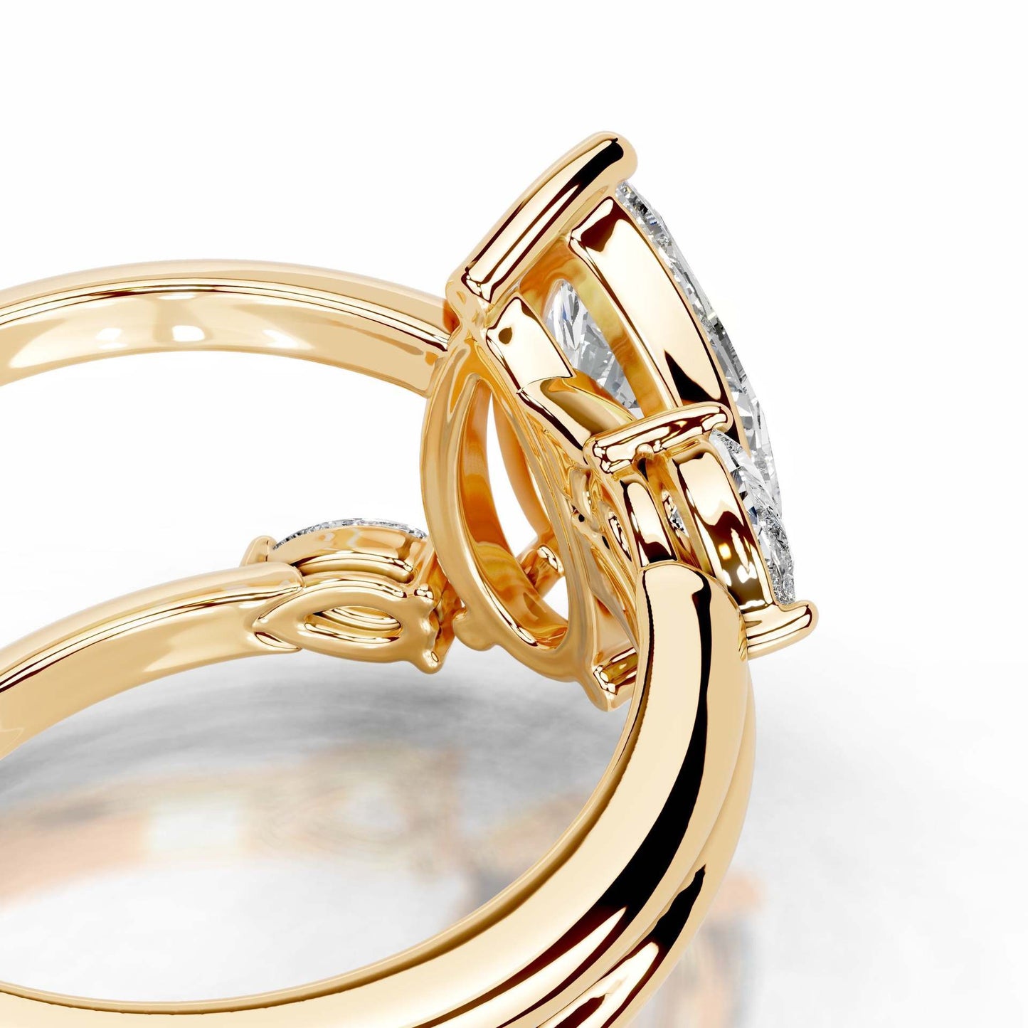 2CT Lily Pear Cut Moissanite Ring