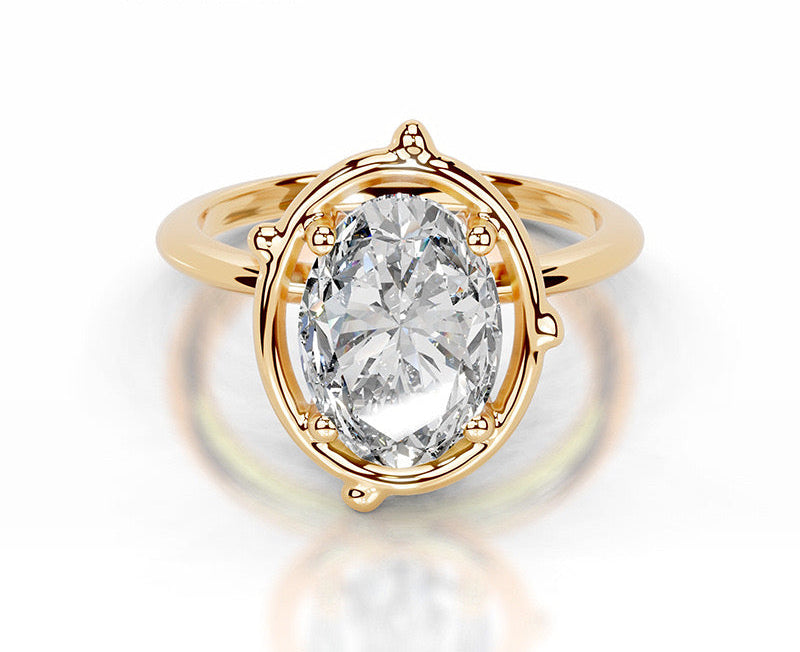 2CT Lily Oval Royale Moissanite Ring