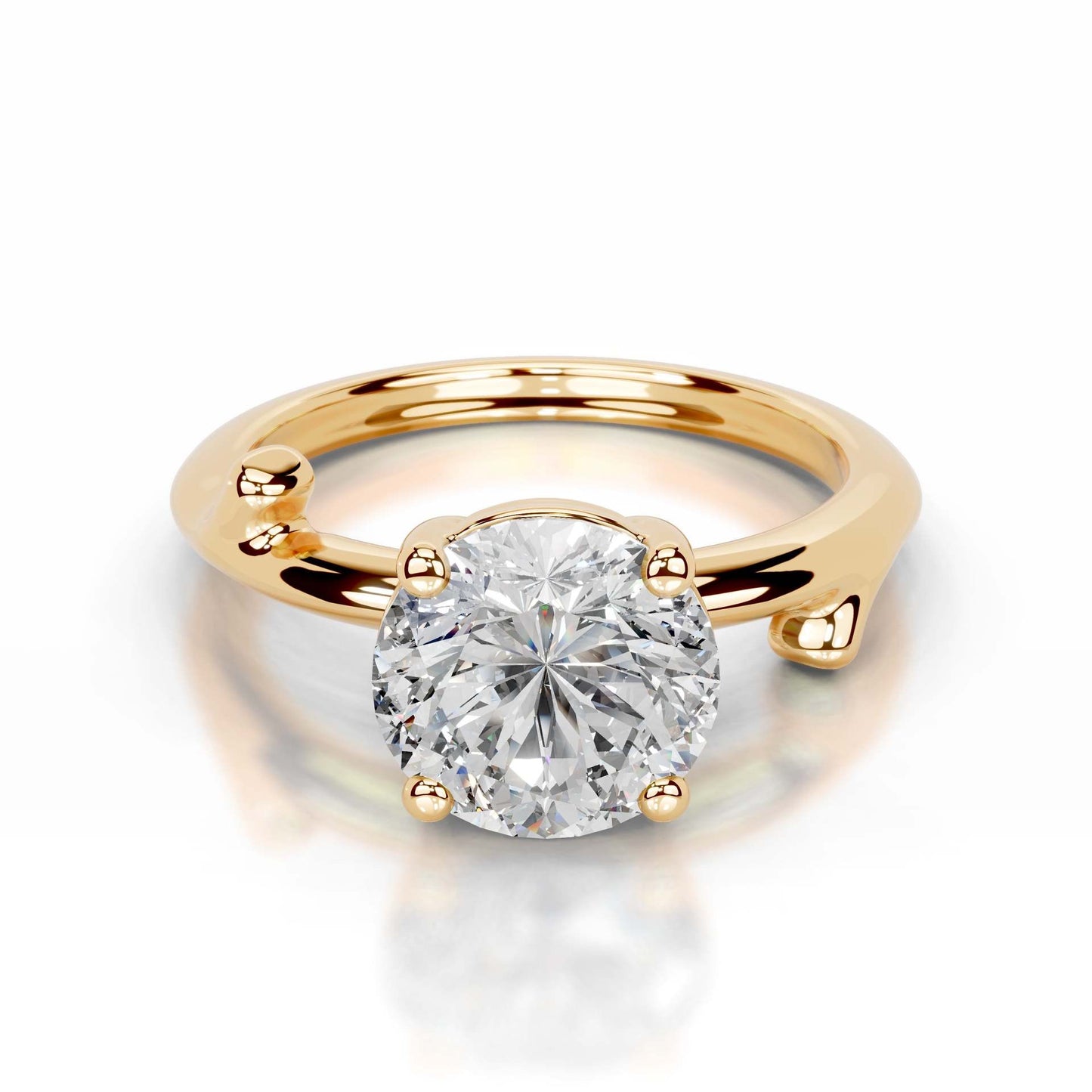 2CT Lily Round Classic Moissanite Ring