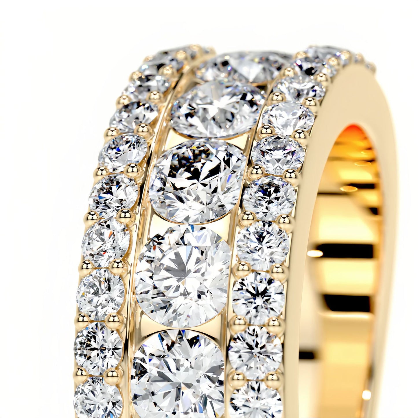 18K Queen Mary Moissanite Bands
