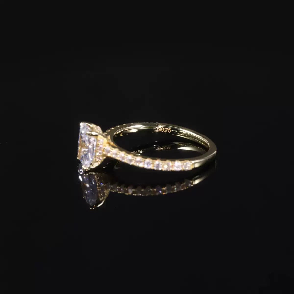 Solid Gold Queen Zulaikha Pave Solitaire-Moissanite