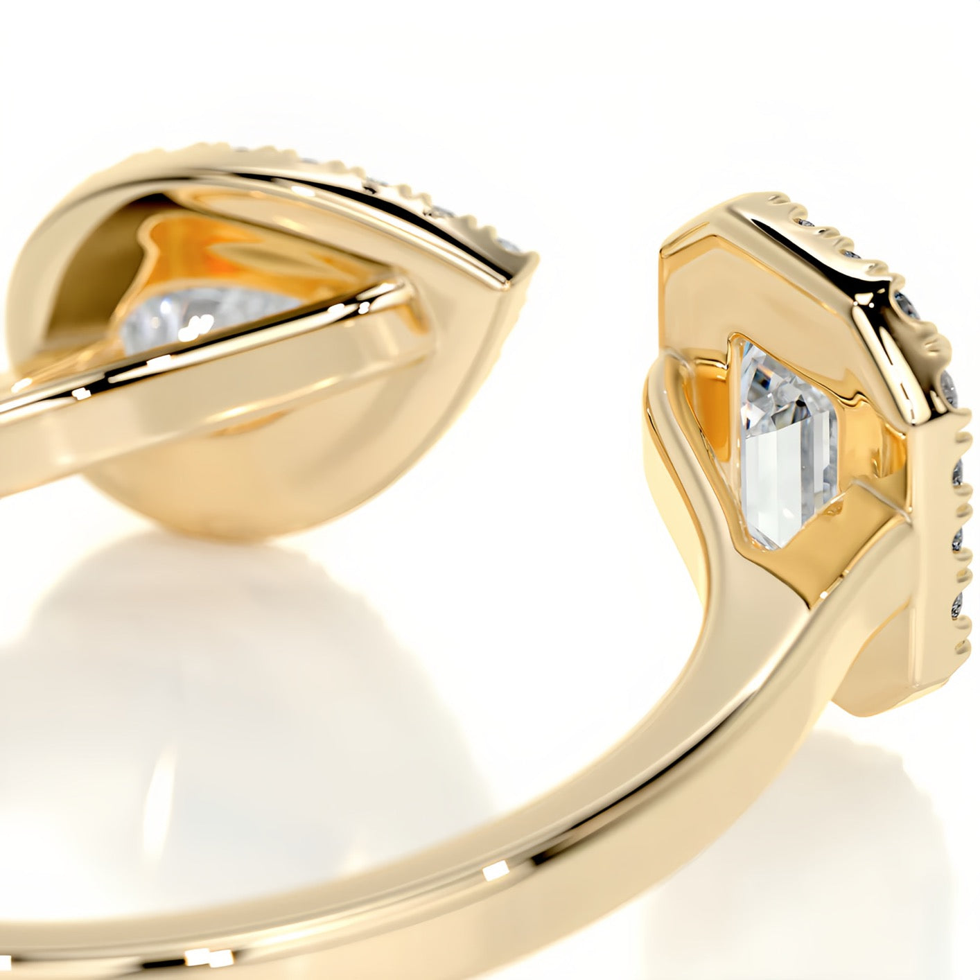Duo Shape Halo Ring