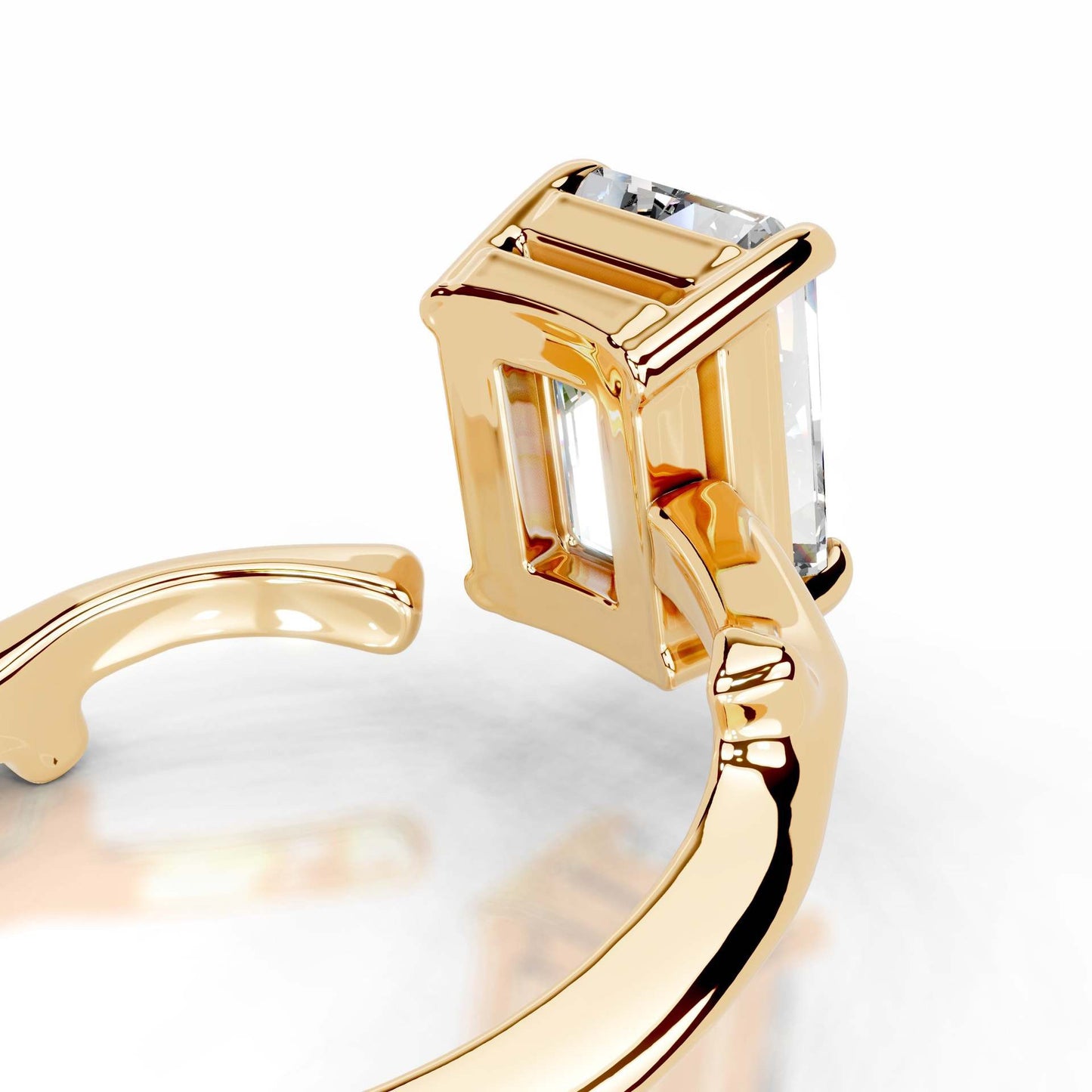 Lily Horizon – Emerald Cut Moissanite Ring