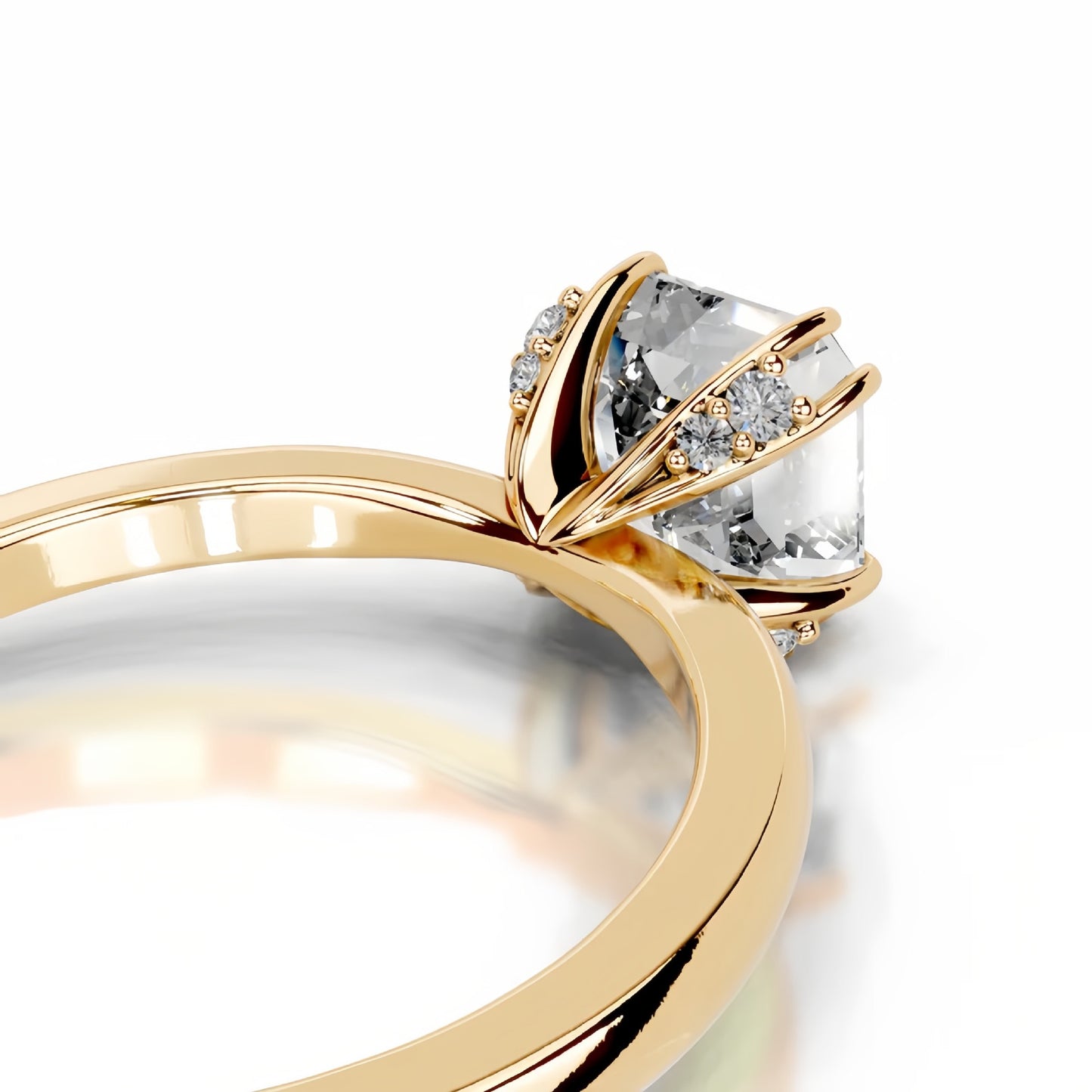 3CT Queen Fazura Asscher Moissanite Ring