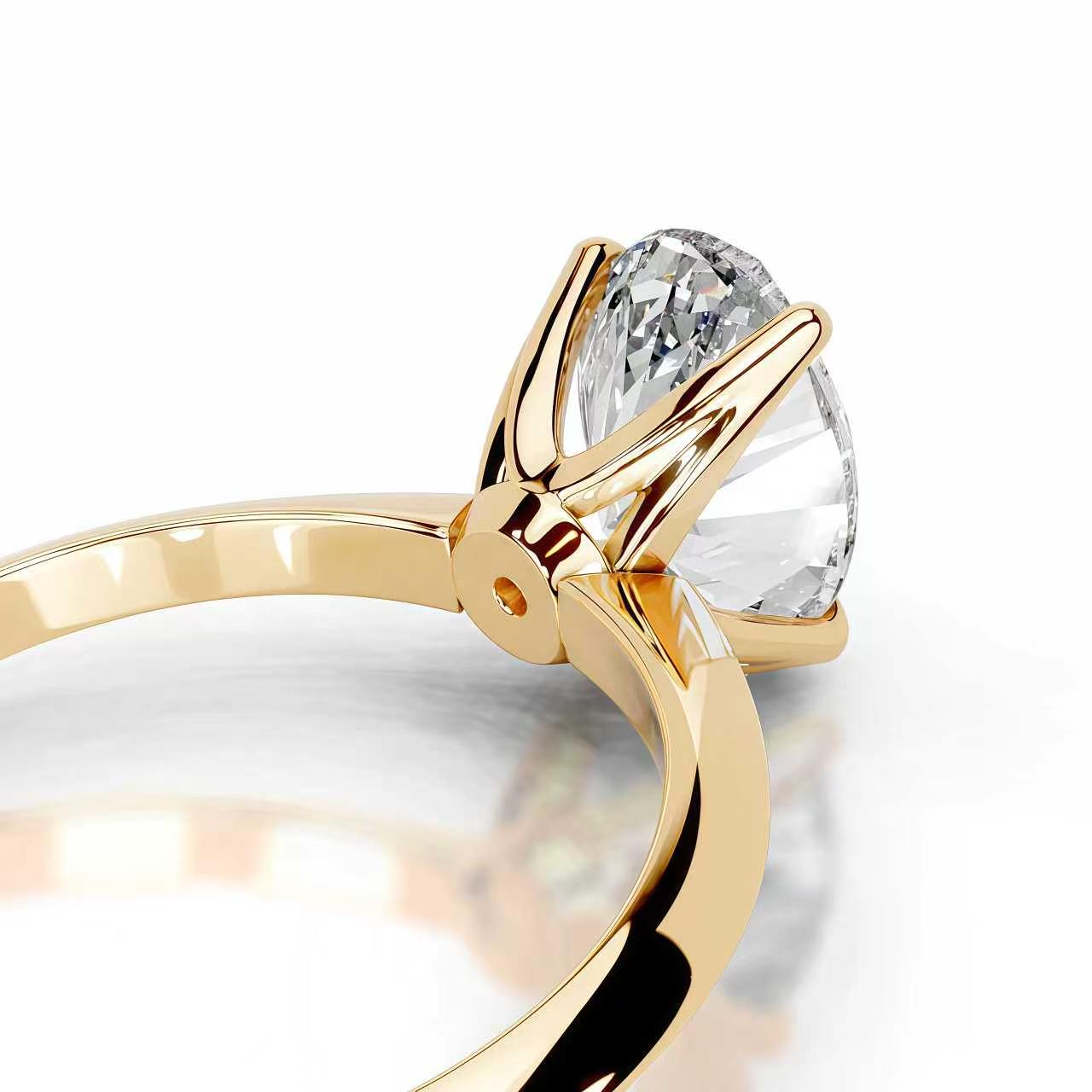 2CT Queen Anastasia Oval Solitare Moissanite Ring
