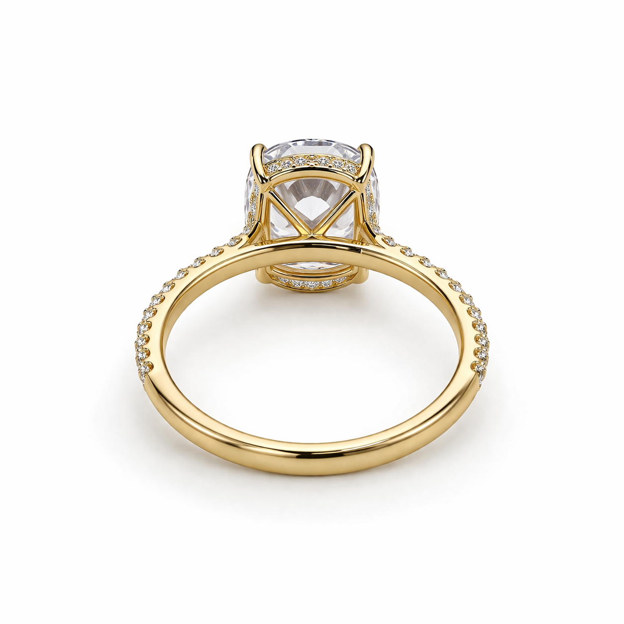 Queen Zulaikha - Cushion Pavé Solitaire