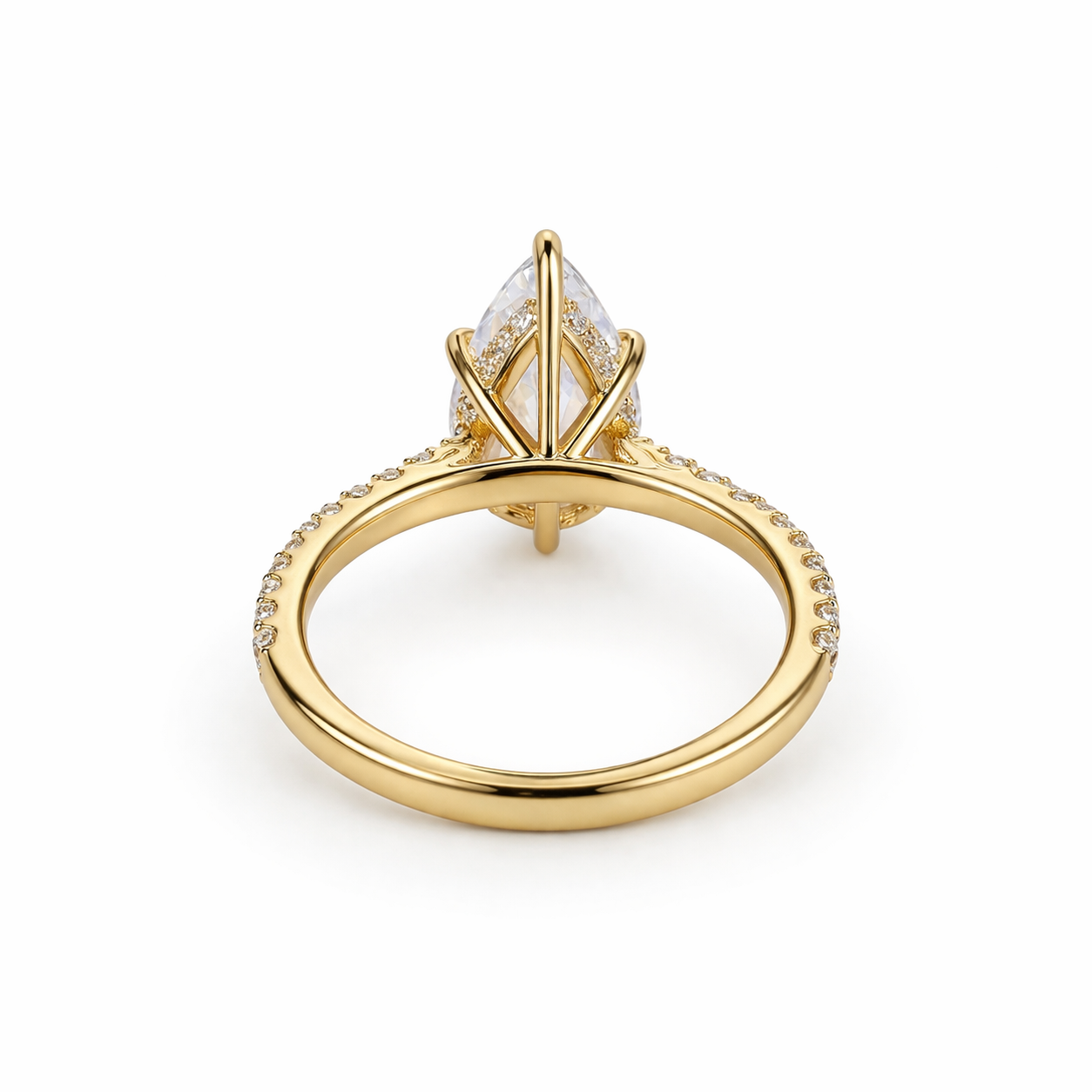 Queen Zulaikha -Pear Pavé Solitaire