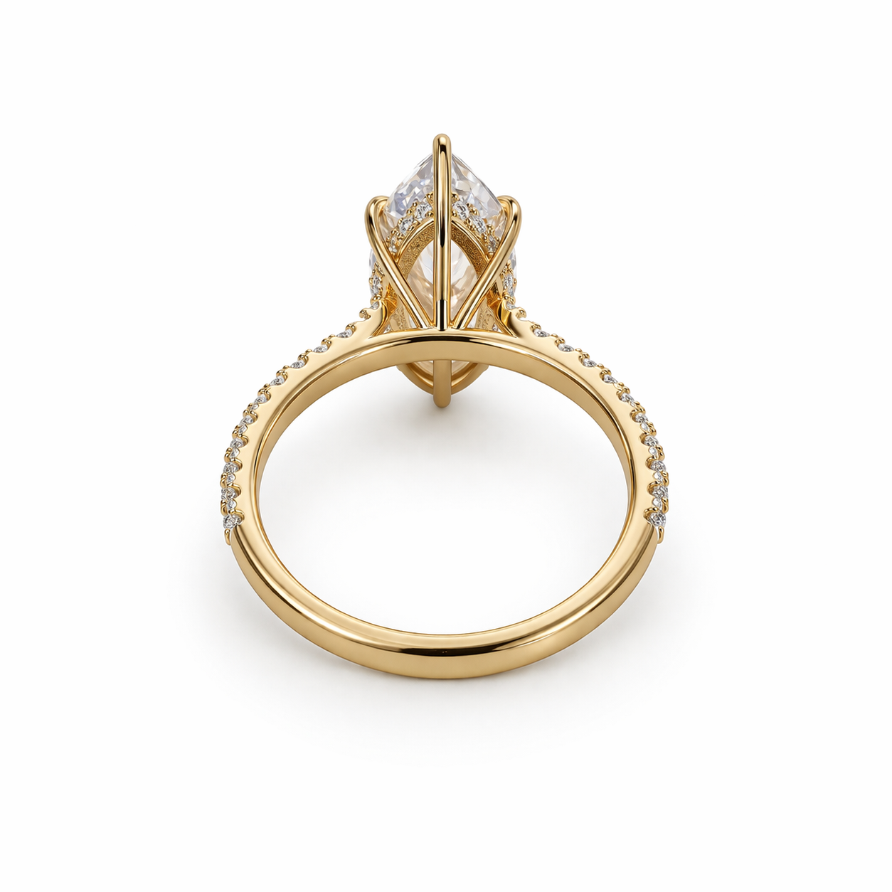Queen Zulaikha -Marquise Pavé Solitaire