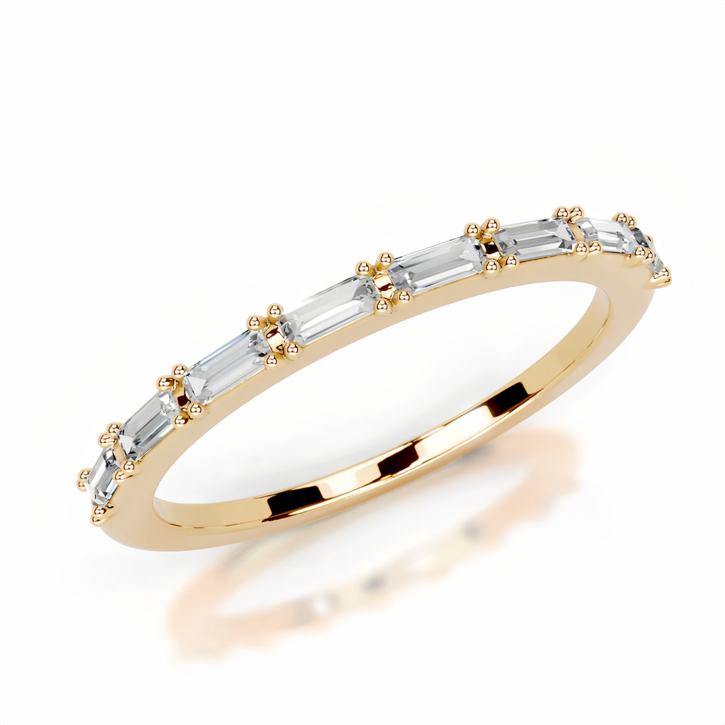 Baby Emerald Eternity Moissanite Bands