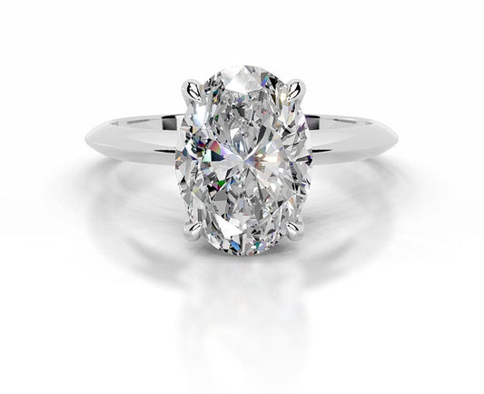 2CT Oval Classic 4 Prong   - Moissanite Diamond