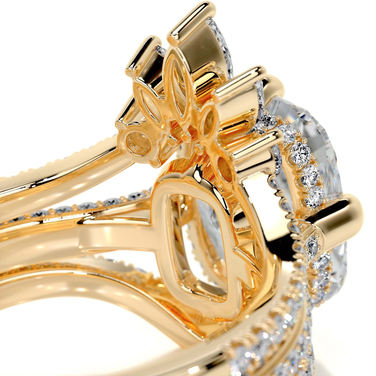 18K Queen Sarimah - 2 Carat Luxe  Crown Ring Moissanite Rings