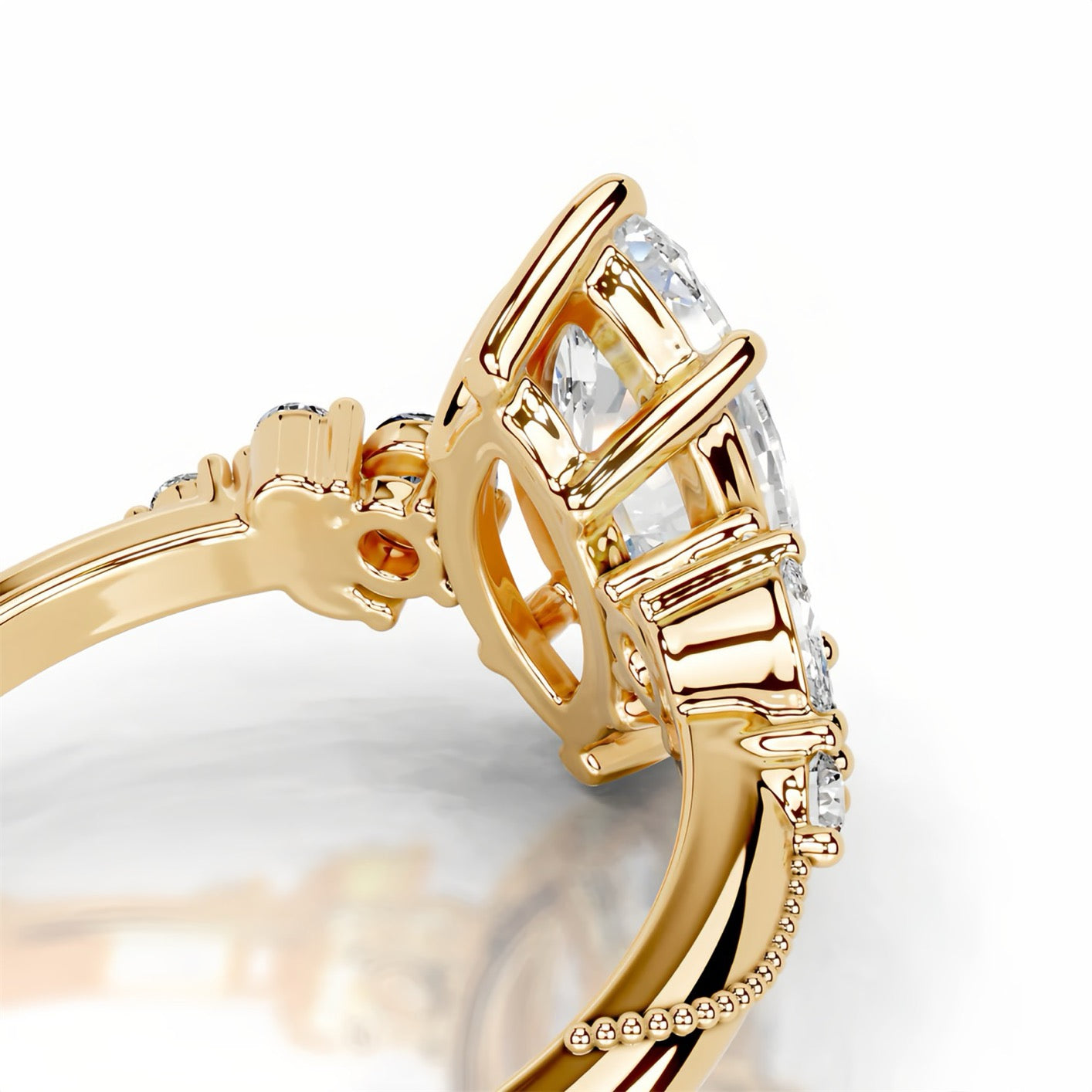 5CT Queen Intan Marquise Moissanite Ring