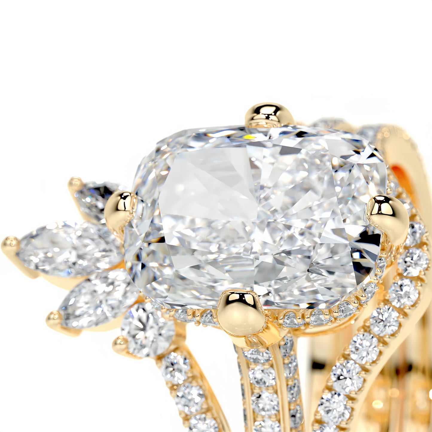 18K Queen Sarimah - 2 Carat Luxe  Crown Ring Moissanite Rings
