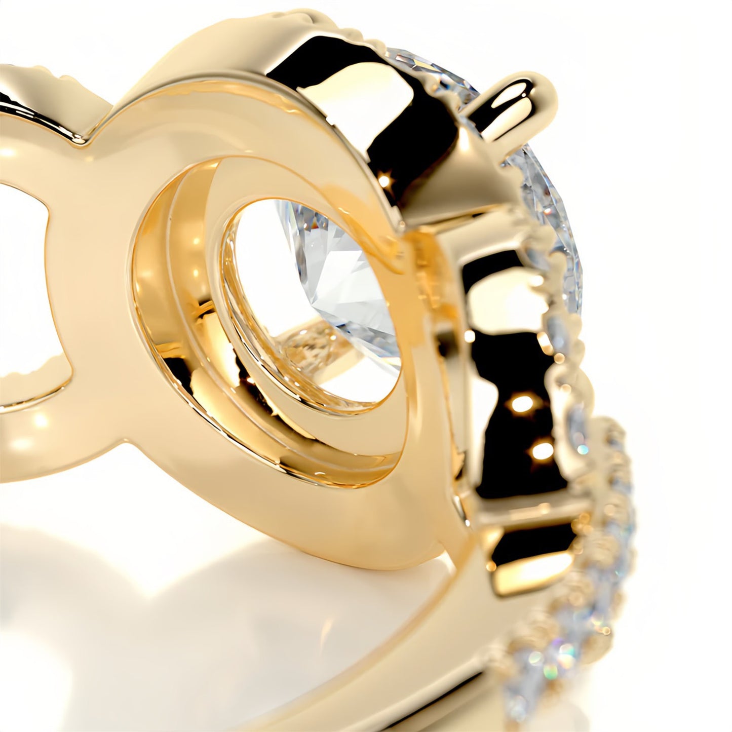 1CT Celestia Ribbon Round Moissanite Rings