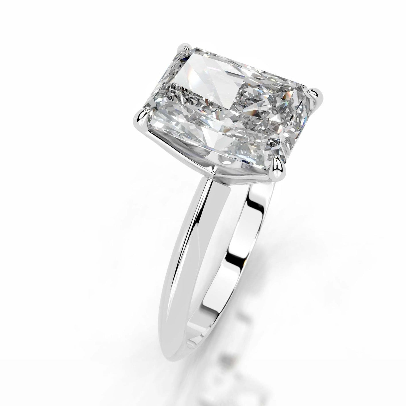 3CT Queen Anastasia Radiant Solitare Moissanite Ring
