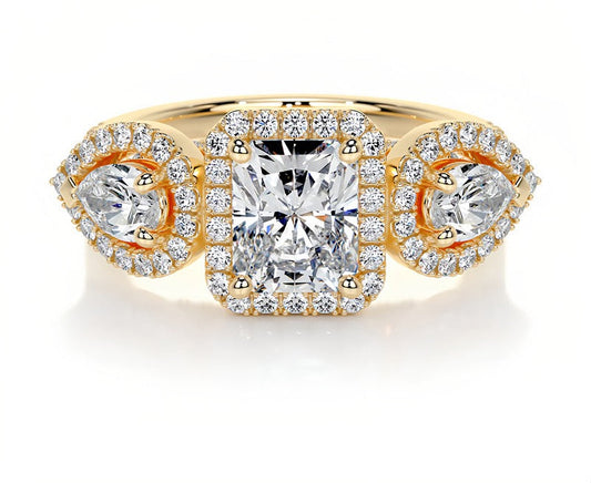 1CT Regalia Trinity Radiant Moissanite Rings
