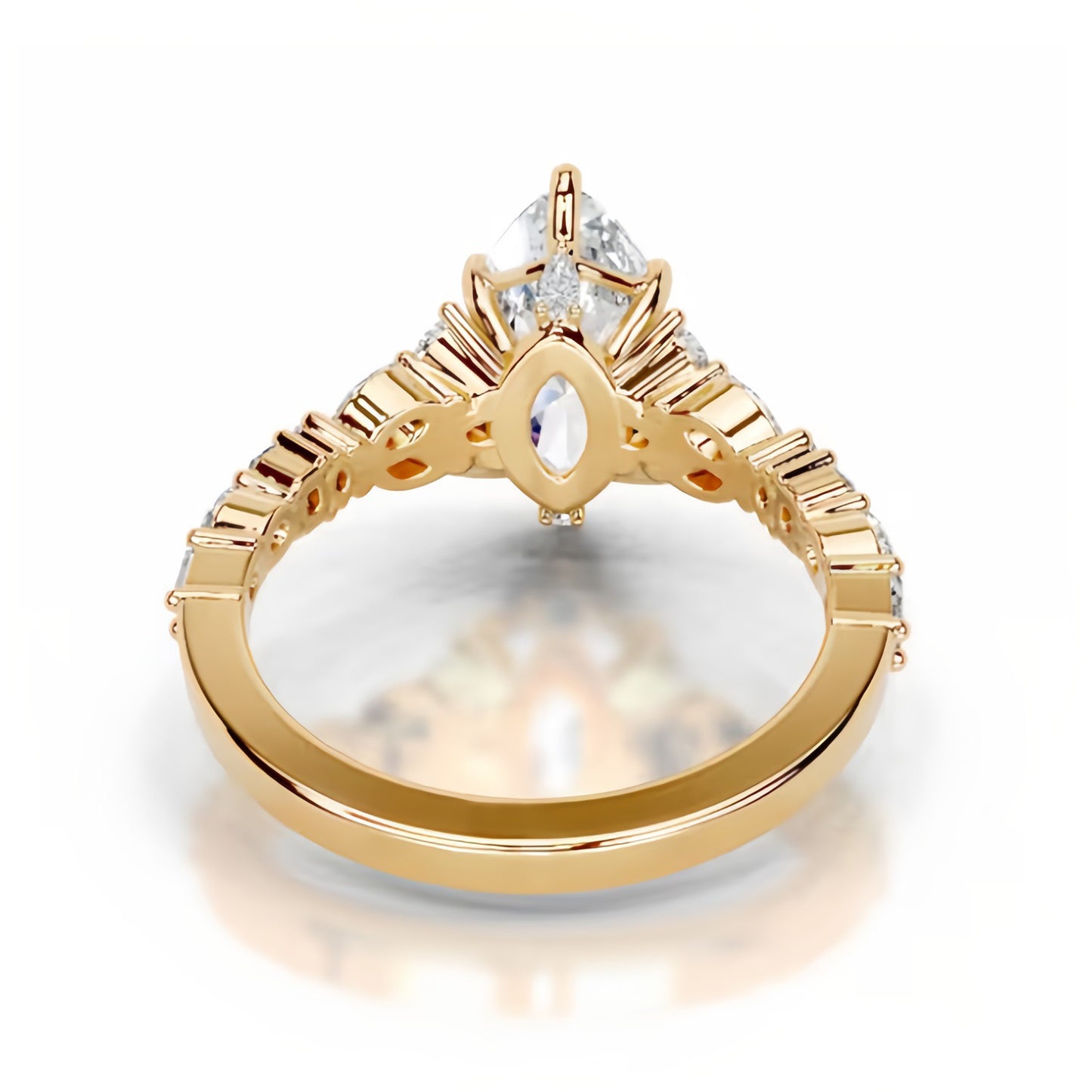 2CT Queen Intan Marquise Crown Moissanite Rings