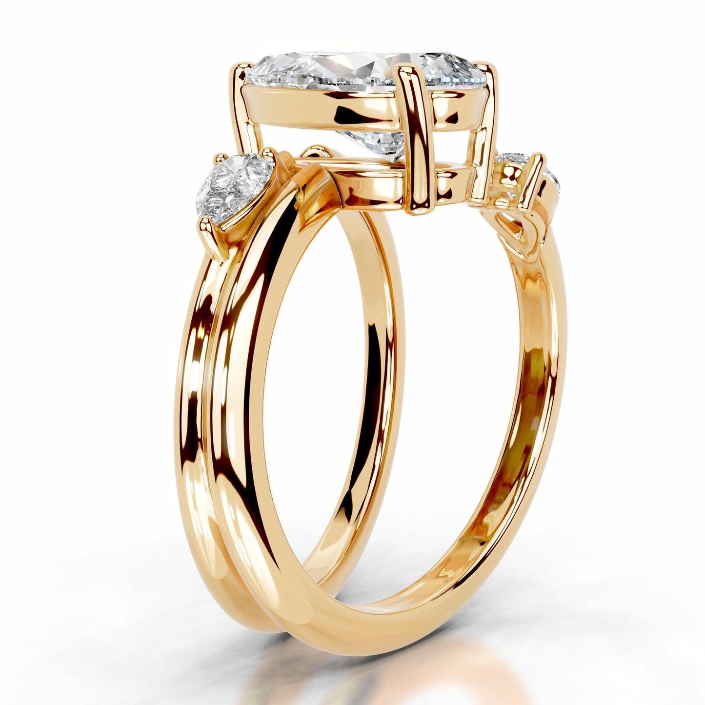 2CT Lily Pear Cut Moissanite Ring