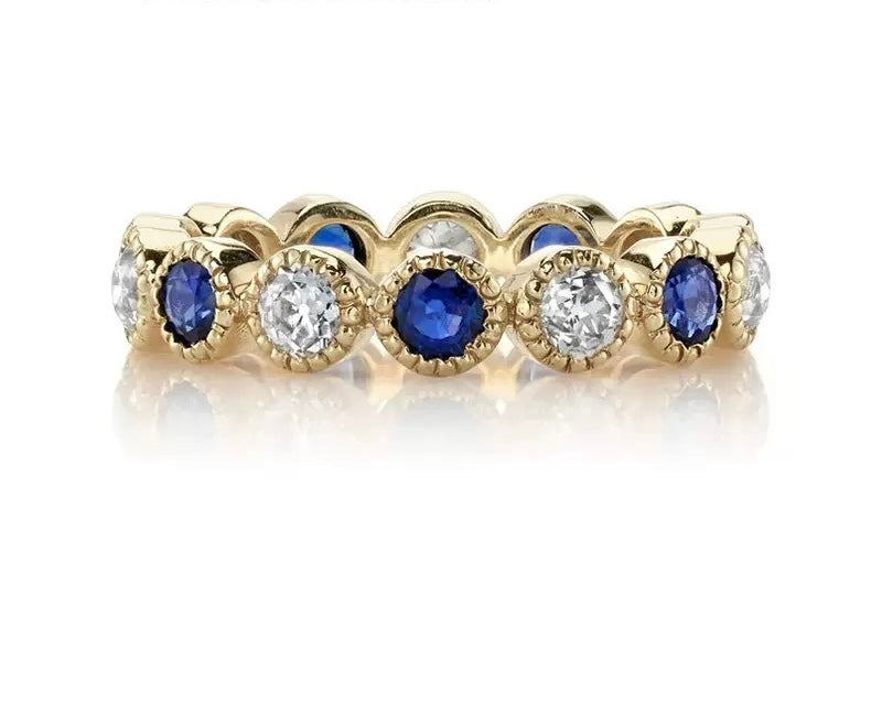 Queen Hatice Gemstone + Moissanite Eternity Ring