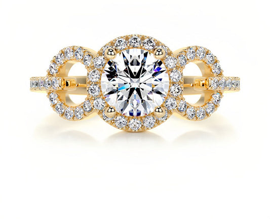 1CT Celestia Ribbon Round Moissanite Rings