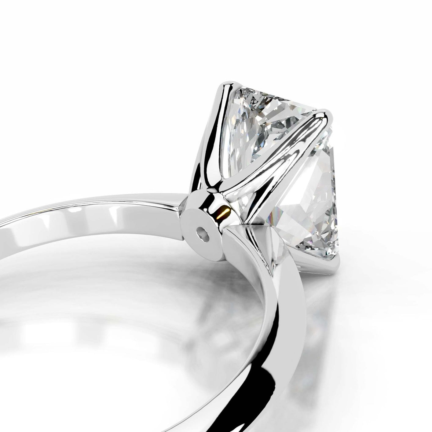 3CT Queen Anastasia Radiant Solitare Moissanite Ring