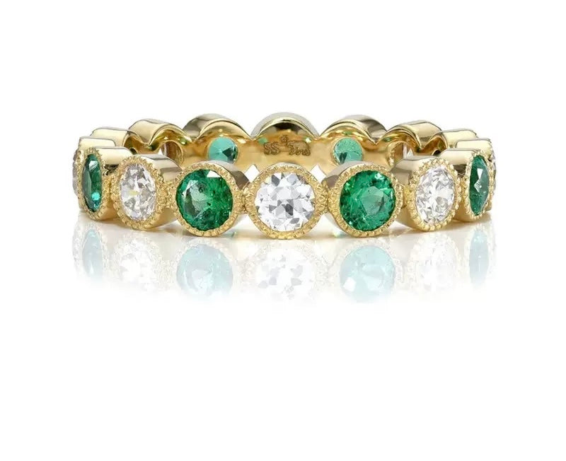 Queen Hatice Gemstone + Moissanite Eternity Ring