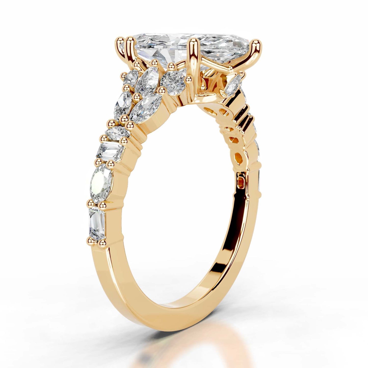 2CT Queen Intan Marquise Crown Moissanite Rings