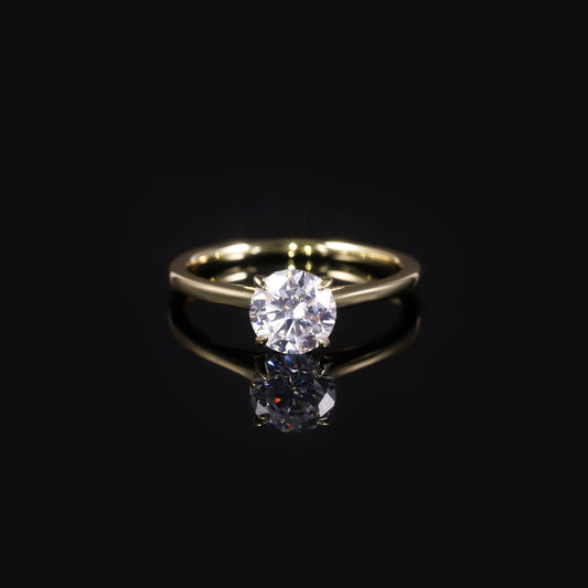 Solid Gold Queen Aurora Solitaire-Moissanite
