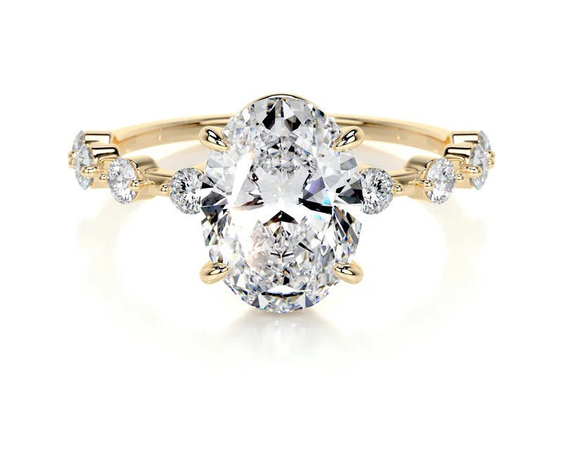 2CT Queen Siti Oval Cut Moissanite Ring