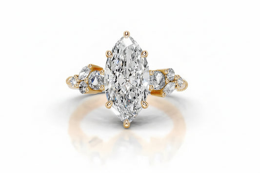 5CT Queen Intan Marquise Moissanite Ring