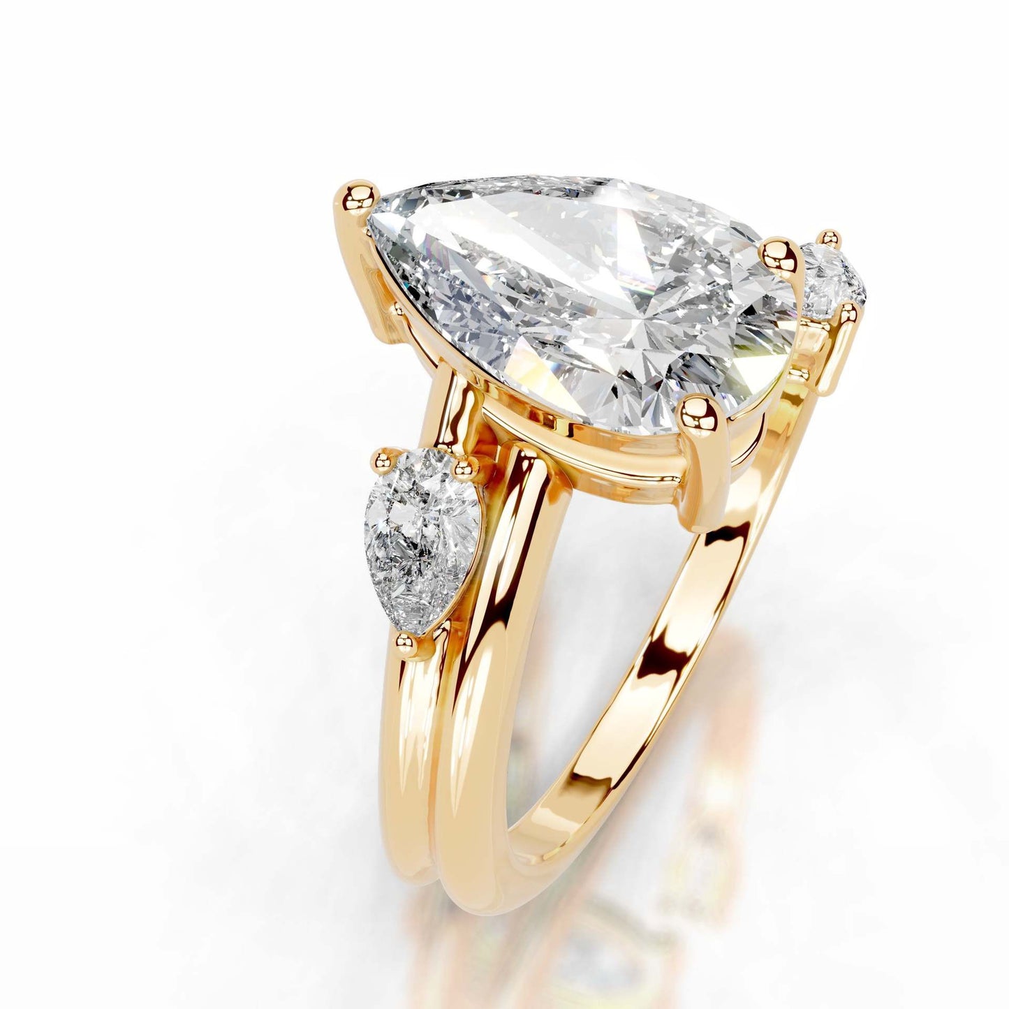 2CT Lily Pear Cut Moissanite Ring