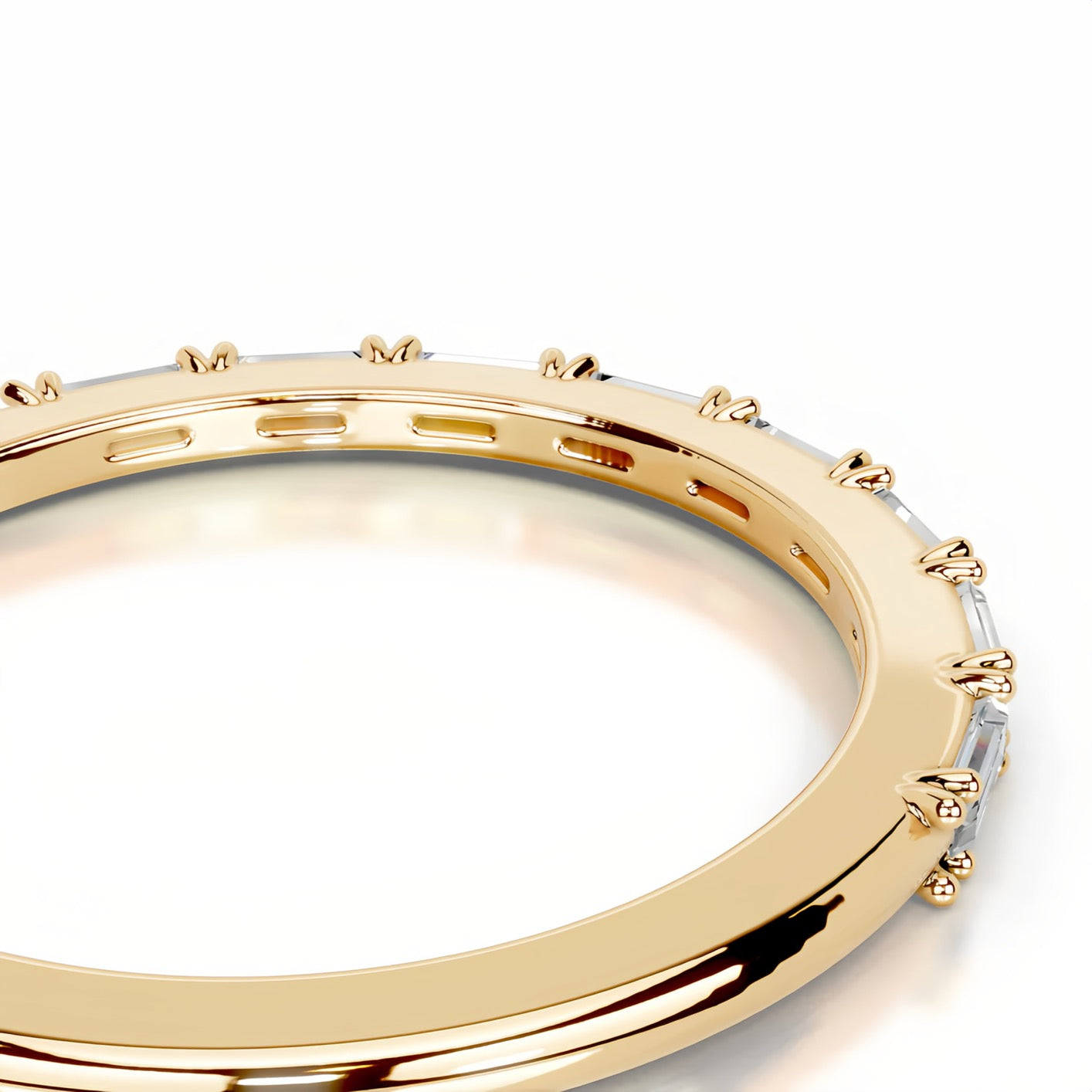 Baby Emerald Eternity Moissanite Bands