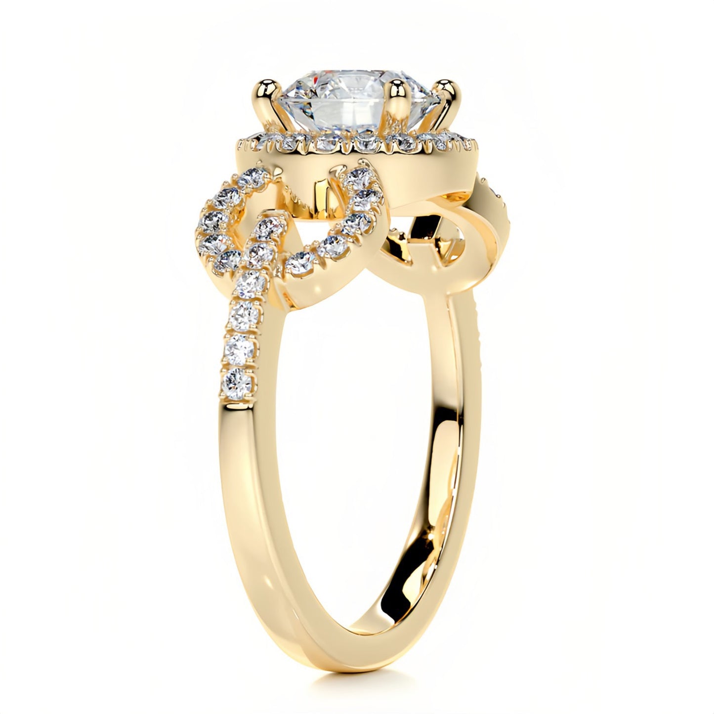 1CT Celestia Ribbon Round Moissanite Rings