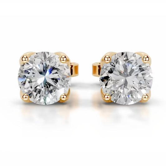 18k Queen Ayla Moissanite Stud Earrings