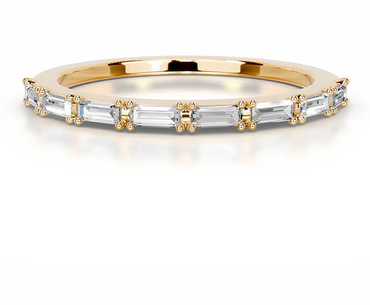 Baby Emerald Eternity Moissanite Bands