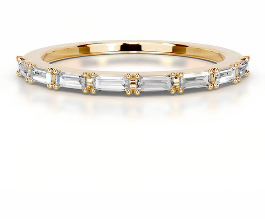 Baby Emerald Eternity Moissanite Bands