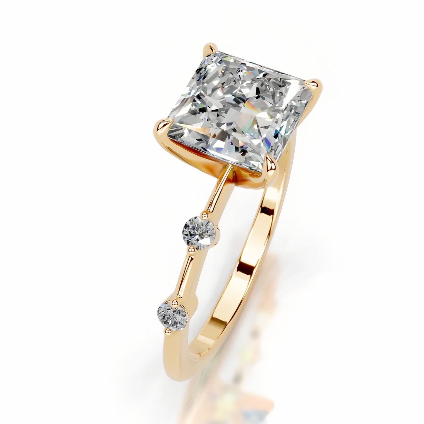 2CT Queen Siti Princess Cut Moissanite Ring