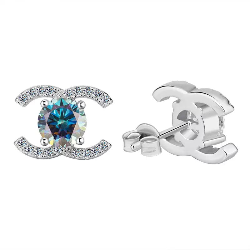 1CT Céleste Halo Moissanite Earrings