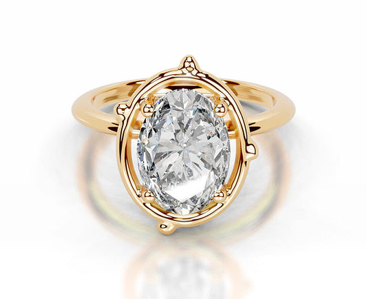 2CT Lily Oval Royale Moissanite Ring
