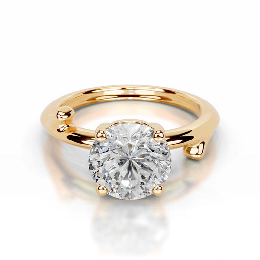 2CT Lily Round Classic Moissanite Ring