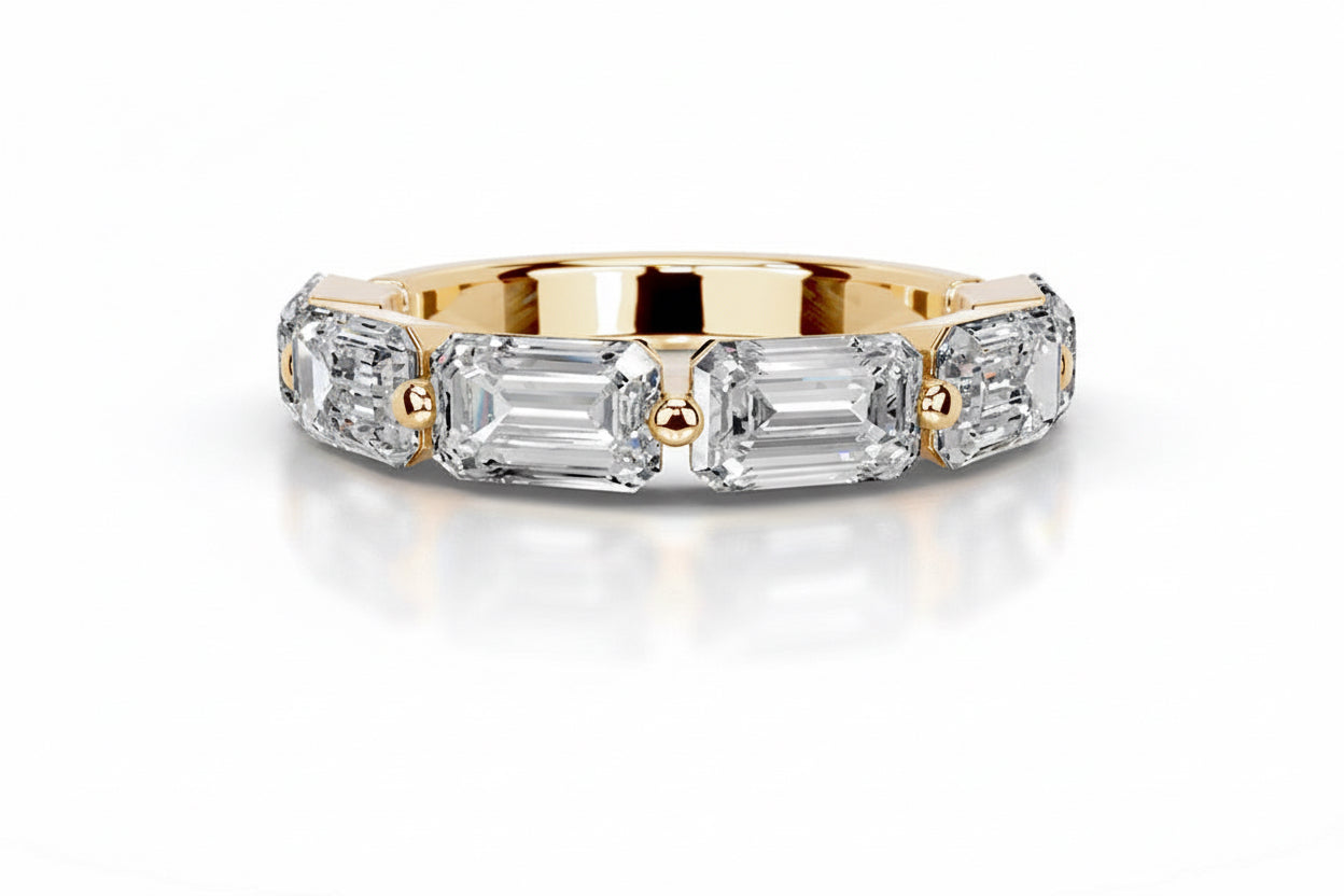 18K Emelda Moissanite Bands