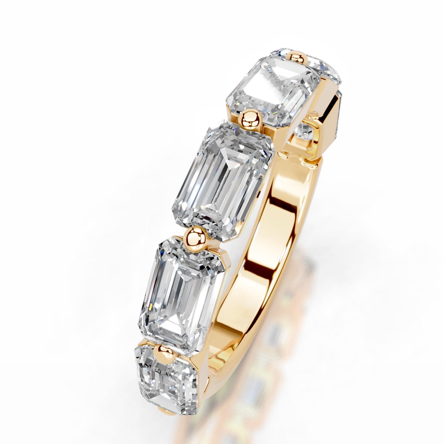 18K Emelda Moissanite Bands