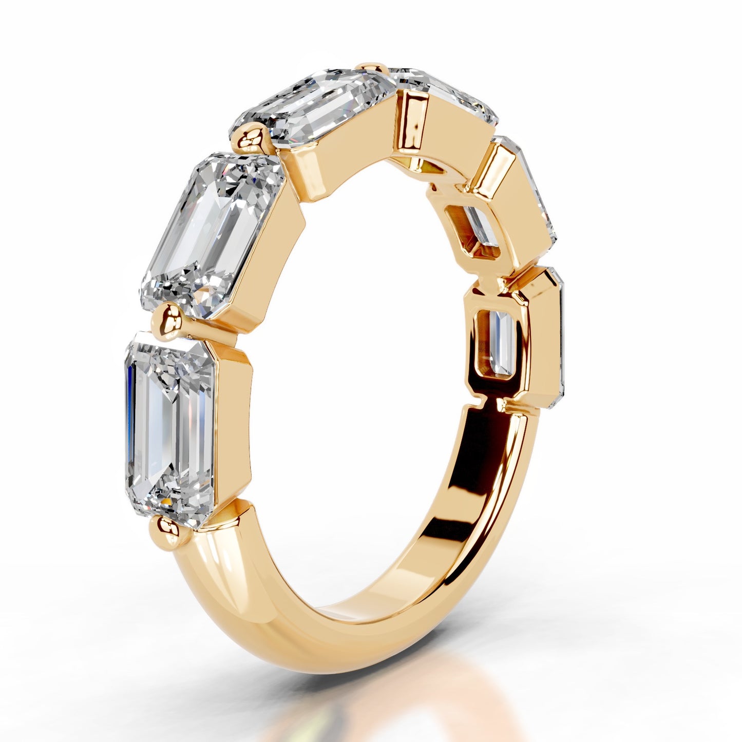 18K Emelda Moissanite Bands