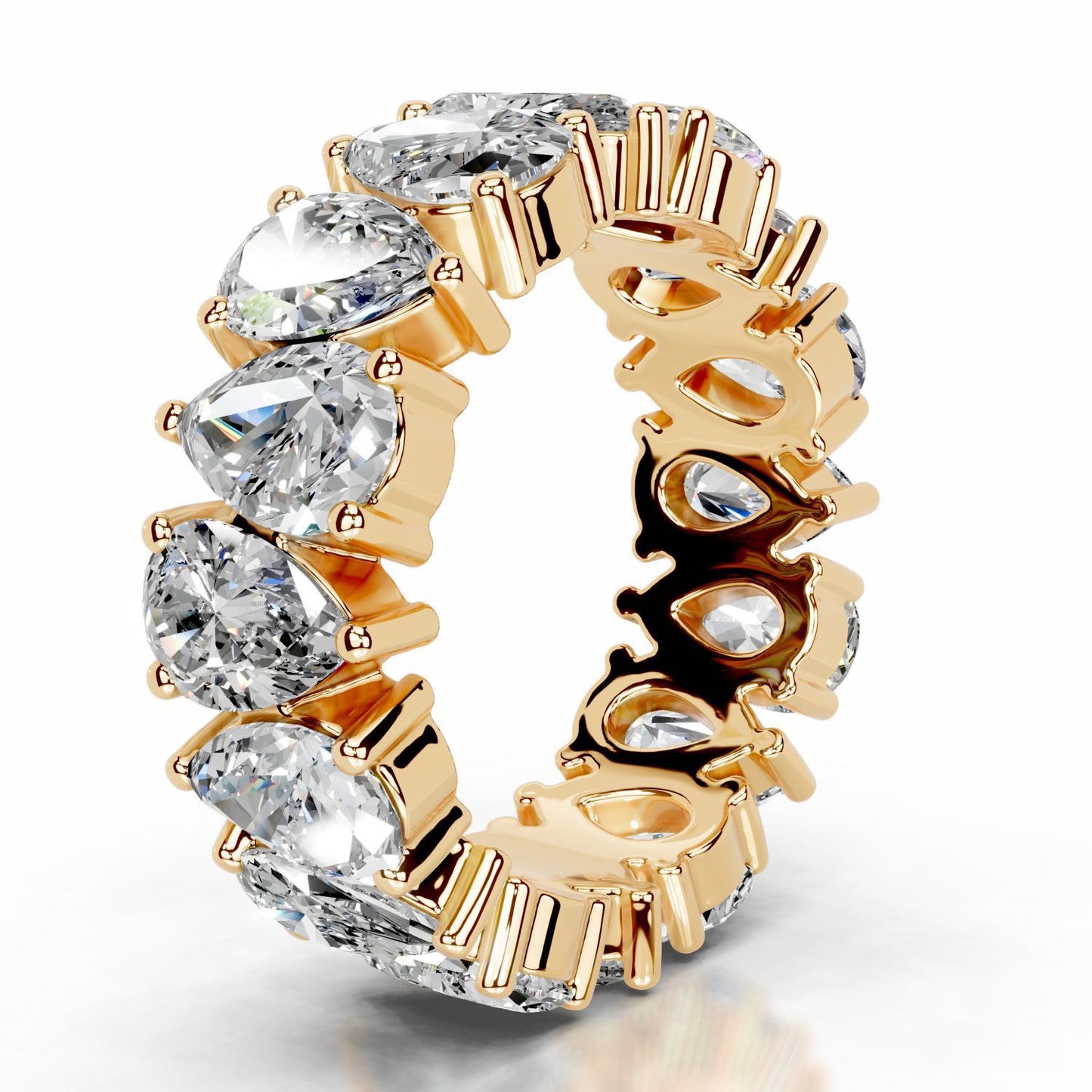 18K Criss Moissanite Bands