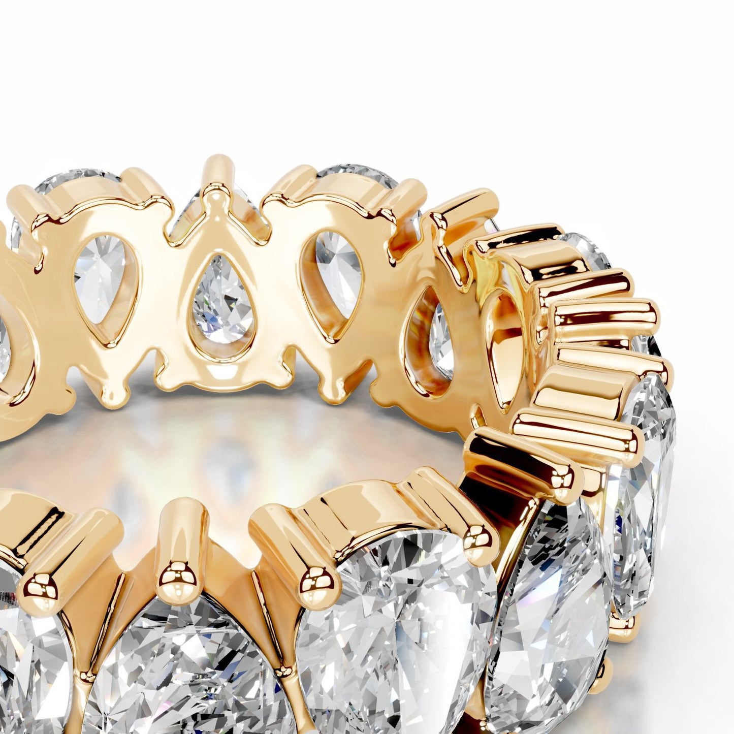 18K Criss Moissanite Bands