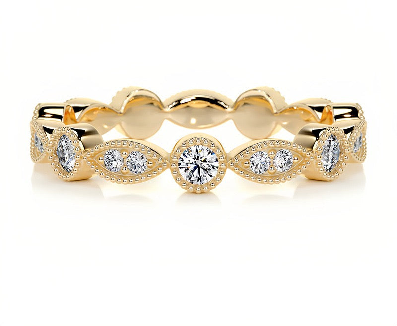 18K Parisian Moissanite Bands