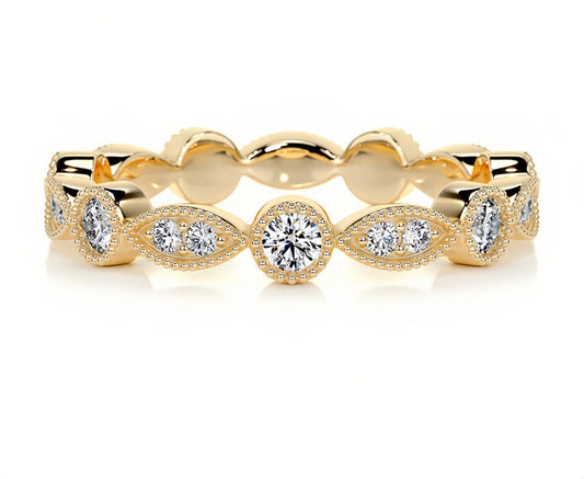 18K Parisian Moissanite Bands