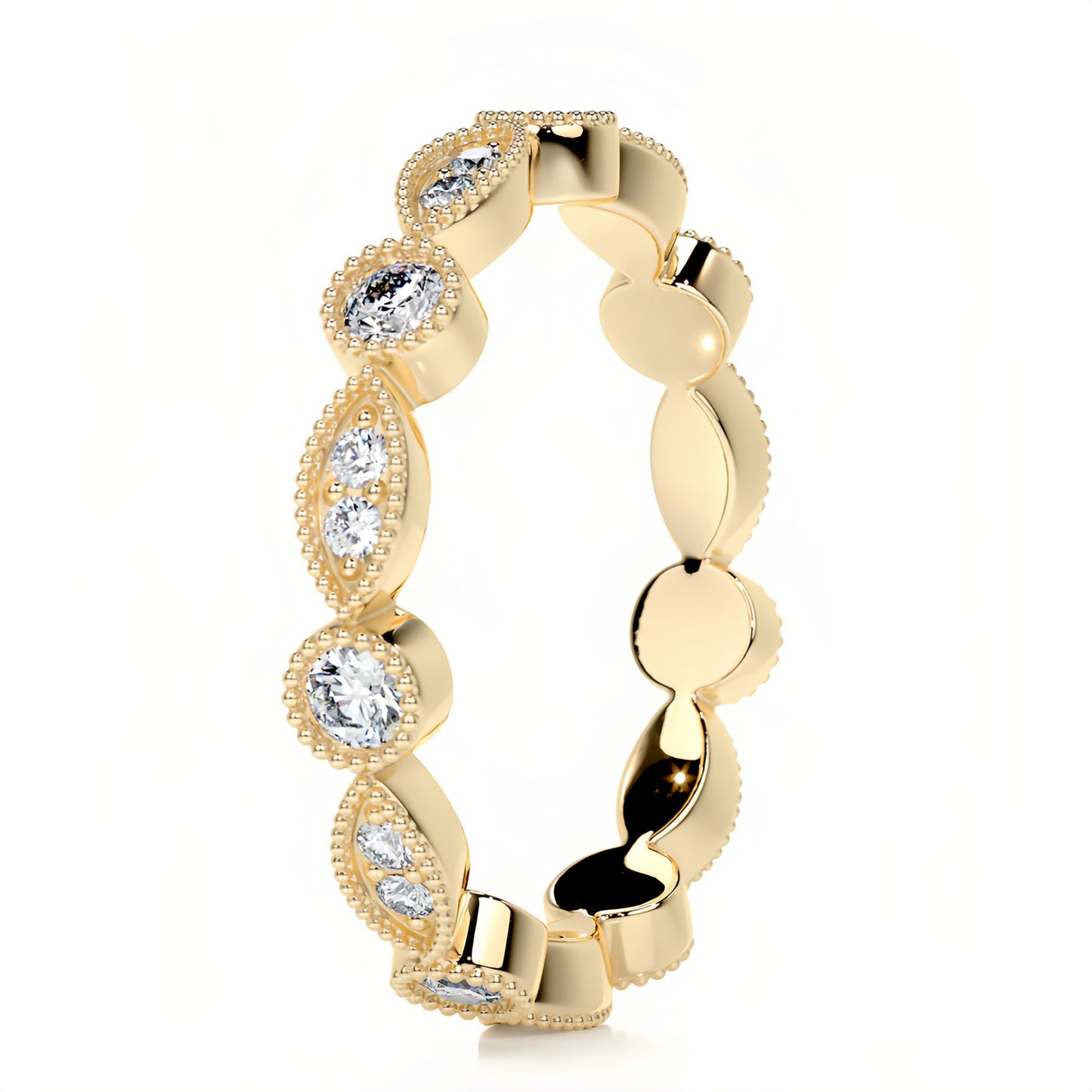 18K Parisian Moissanite Bands